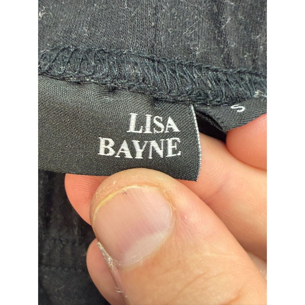 Vintage Lisa Bayne Bamboo Women Pants Black SM Made in USA - Picture 7 of 11